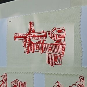 Handmade machine embroidery windmill patch